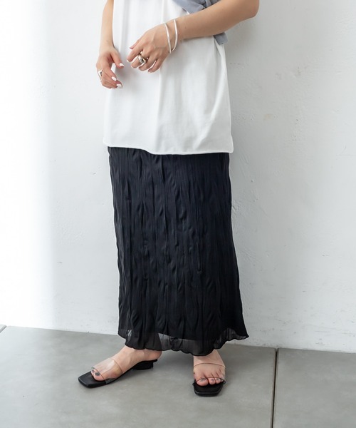 mystic（ミスティック）の「シアー楊柳スカート（スカート・レディース・ブラック/オフホワイト/ブルー/グリーン・FREE）」の16枚目の写真