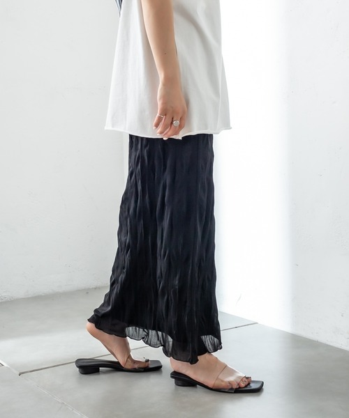 mystic（ミスティック）の「シアー楊柳スカート（スカート・レディース・ブラック/オフホワイト/ブルー/グリーン・FREE）」の18枚目の写真