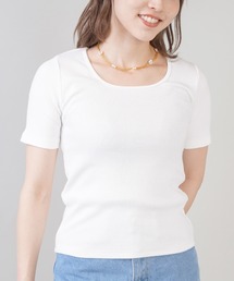 SPINNS | 【11色展開】スクエアデザインリブカットソー(Tシャツ/カットソー)