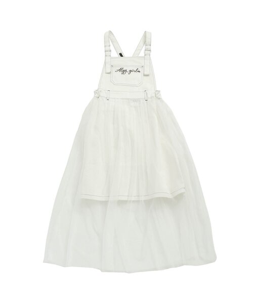 algy(アルジー)の「チュールドッキングサロペジャンスカ(ワンピース・キッズ・ブラック/オフホワイト/インディゴブルー・SMALL/MEDIUM/X-SMALL/XX-SMALL/XXX-SMALL)」の2枚目の写真