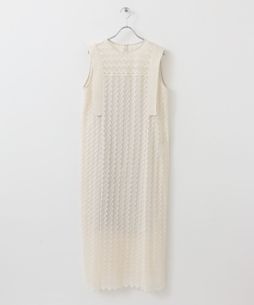 KBF+（ケービーエフプラス）の「KBF+　パターンレースノースリワンピース（ワンピース・レディース・ホワイト系その他/ブラック・ONE）」の8枚目の写真