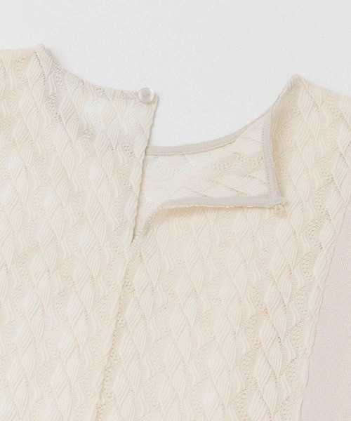 KBF+（ケービーエフプラス）の「KBF+　パターンレースノースリワンピース（ワンピース・レディース・ホワイト系その他/ブラック・ONE）」の4枚目の写真