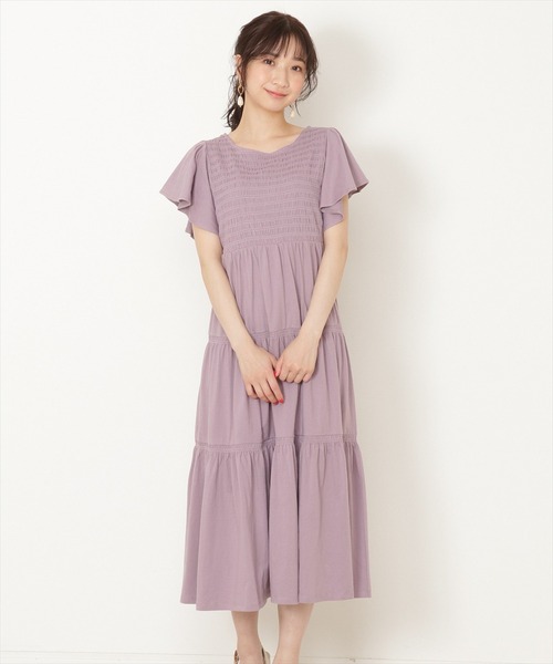 WILLSELECTION(ウィルセレクション)の「シャーリングリボンカットワンピース(ワンピース・レディース・ラベンダー/カーキ/ブラック・MEDIUM)」の3枚目の写真