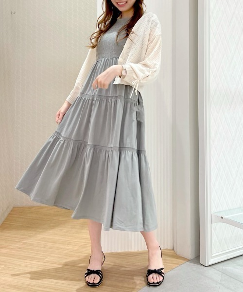 WILLSELECTION(ウィルセレクション)の「シャーリングリボンカットワンピース(ワンピース・レディース・ラベンダー/カーキ/ブラック・MEDIUM)」の8枚目の写真