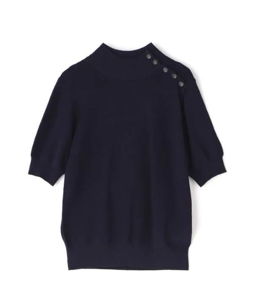 N.（N. Natural Beauty Basic）（エヌエヌナチュラルビューティーベーシック）の「【追加生産】◆スコッチボタン五分袖ニット（ニット/セーター・レディース・ネイビー/グリーン/グレー系その他・MEDIUM）」の13枚目の写真