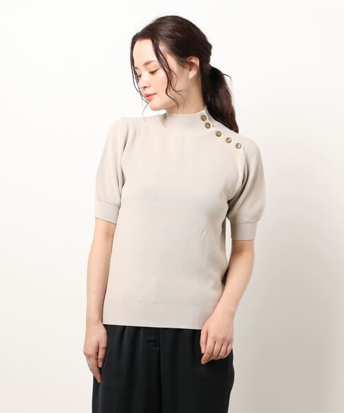 N.（N. Natural Beauty Basic）（エヌエヌナチュラルビューティーベーシック）の「【追加生産】◆スコッチボタン五分袖ニット（ニット/セーター・レディース・ネイビー/グリーン/グレー系その他・MEDIUM）」の17枚目の写真