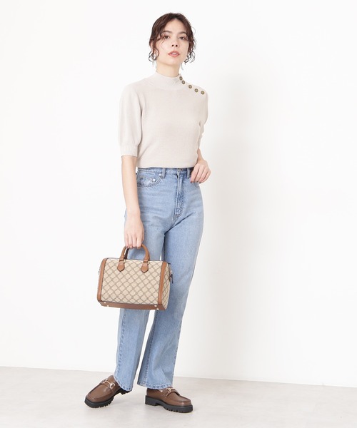 N.（N. Natural Beauty Basic）（エヌエヌナチュラルビューティーベーシック）の「【追加生産】◆スコッチボタン五分袖ニット（ニット/セーター・レディース・ネイビー/グリーン/グレー系その他・MEDIUM）」の16枚目の写真