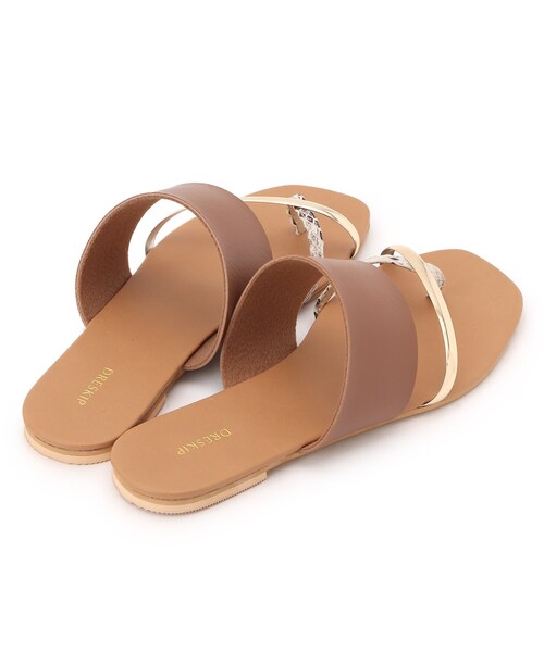 DRESKIP（ドレスキップ）の「◆ラインメタルペタンコサンダル（サンダル・レディース・ブラック/オフホワイト/ブラウン系・35/45/25）」の13枚目の写真