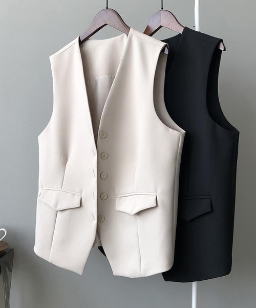 Ulysses(ユリシス)の「ノーカラーベスト(ベスト・レディース・ブラック/ベージュ・M/L)」の10枚目の写真