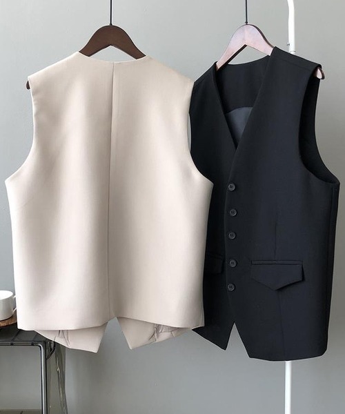 Ulysses(ユリシス)の「ノーカラーベスト(ベスト・レディース・ブラック/ベージュ・M/L)」の11枚目の写真