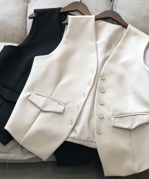 Ulysses(ユリシス)の「ノーカラーベスト(ベスト・レディース・ブラック/ベージュ・M/L)」の12枚目の写真