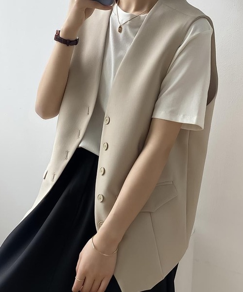 Ulysses(ユリシス)の「ノーカラーベスト(ベスト・レディース・ブラック/ベージュ・M/L)」の9枚目の写真