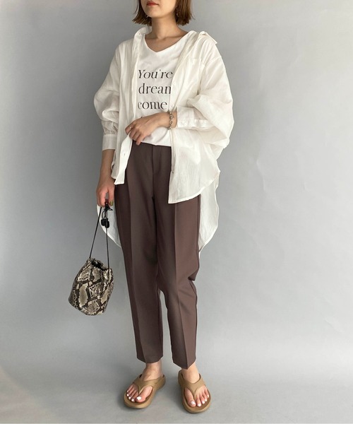 PICCIN（ピッチン）の「ドルマンロゴプリントTシャツ（Tシャツ/カットソー・レディース・ブラック/オフホワイト・M/L/XL/XXL）」の4枚目の写真