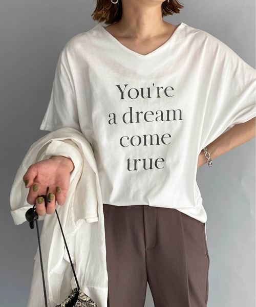 PICCIN（ピッチン）の「ドルマンロゴプリントTシャツ（Tシャツ/カットソー・レディース・ブラック/オフホワイト・M/L/XL/XXL）」の5枚目の写真