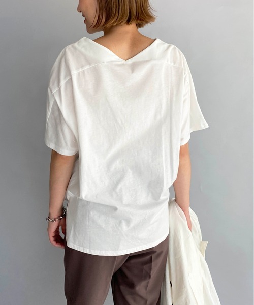 PICCIN（ピッチン）の「ドルマンロゴプリントTシャツ（Tシャツ/カットソー・レディース・ブラック/オフホワイト・M/L/XL/XXL）」の7枚目の写真