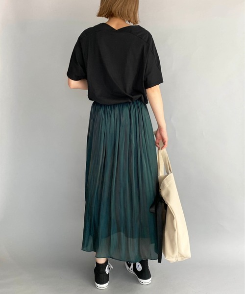 PICCIN（ピッチン）の「ドルマンロゴプリントTシャツ（Tシャツ/カットソー・レディース・ブラック/オフホワイト・M/L/XL/XXL）」の22枚目の写真