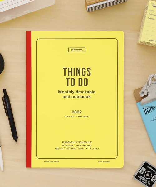 ハイタイド 手帳 22年 21年10月始まり ペンコ B5 マンスリー 月間 スケジュール帳 ダイアリー