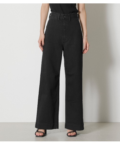 AZUL by moussy（アズールバイマウジー）の「DARTS DENIM WIDE /ダーツデニムワイド（デニムパンツ・レディース・ブラック/ワンウォッシュ・LARGE/X-SMALL/SMALL/MEDIUM）」の18枚目の写真