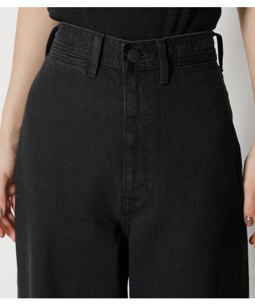 AZUL by moussy（アズールバイマウジー）の「DARTS DENIM WIDE /ダーツデニムワイド（デニムパンツ・レディース・ブラック/ワンウォッシュ・LARGE/X-SMALL/SMALL/MEDIUM）」の16枚目の写真