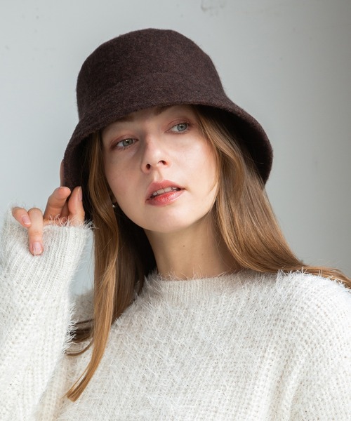 14+（イチヨンプラス）の「バスクシンプルバケットハット（ハット・レディース・ブラック/ベージュ/ブラウン/オフホワイト/ミント/パープル/チャコールグレー/グリーン/ネイビー/オレンジ/ピンク・FREE/LARGE）」の19枚目の写真