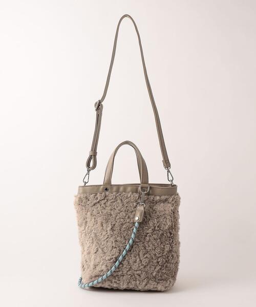 green label relaxing（グリーンレーベルリラクシング）の「MIX CD FUR 2WAY バッグ（ショルダーバッグ・レディース・ライトグレー/ブラック/モカ・FREE）」の7枚目の写真