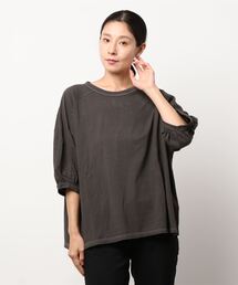 Samansa Mos2 | 製品染め配色ステッチゆるカットソー(Tシャツ/カットソー)