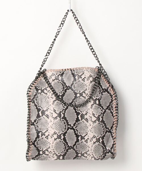 VEENA 1921（ヴィーナ）の「【VEENA 1921/ヴィーナ】3WAYチェーン ファラベラ トートバッグM（ショルダーバッグ・レディース・カーキ/レオパード/ピンク/パイソン/シルバー/ブラック・FREE）」の6枚目の写真