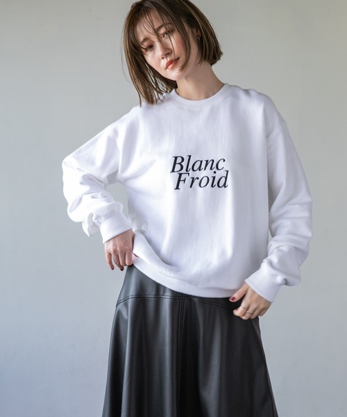 A part by（アパートバイ）の「シシュウロゴウラケPO　229315（スウェット・レディース・オフホワイト/ブラック/グレー・FREE）」の2枚目の写真