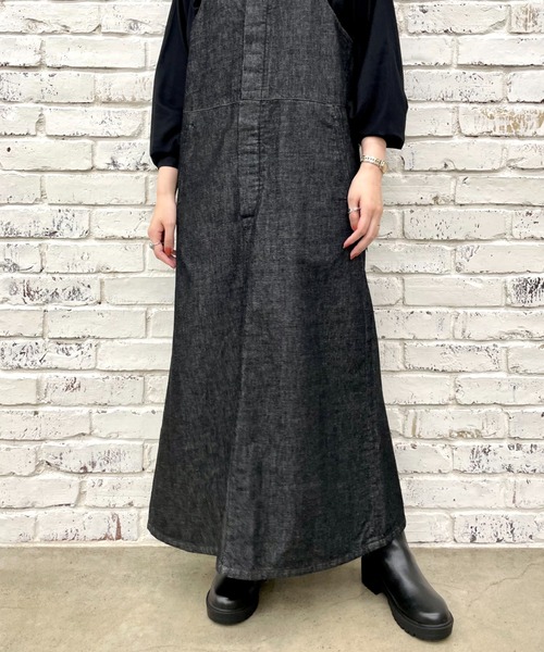 SAKULA(サクラ)の「【SAKULA/サクラ】JUMSKA/デニムジャンパースカート(サロペット/オーバーオール・レディース・オフホワイト/ブラック・FREE)」の11枚目の写真