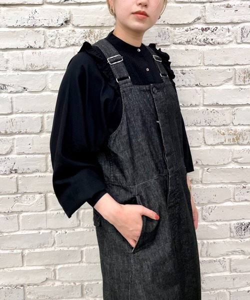 SAKULA(サクラ)の「【SAKULA/サクラ】JUMSKA/デニムジャンパースカート(サロペット/オーバーオール・レディース・オフホワイト/ブラック・FREE)」の8枚目の写真