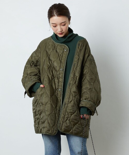 FREAK'S STORE（フリークスストア）の「▽【WEB限定】M65キルトライナー(キルティングコート)（ナイロンジャケット・レディース・ブラック/ベージュ/オリーブ・ﾌﾘ-）」の8枚目の写真
