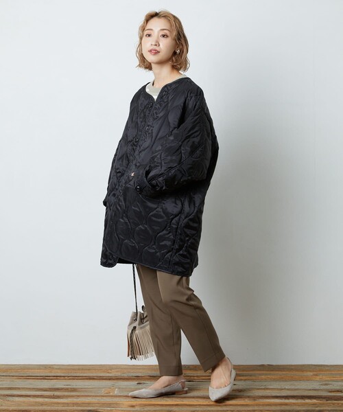 FREAK'S STORE（フリークスストア）の「▽【WEB限定】M65キルトライナー(キルティングコート)（ナイロンジャケット・レディース・ブラック/ベージュ/オリーブ・ﾌﾘ-）」の12枚目の写真