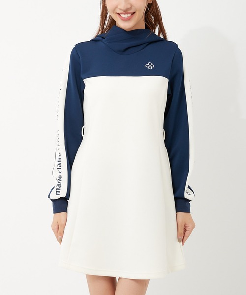 大注目人気殺到 セール Marie Claire Golf マリクレール ゴルフ ワンポイントロゴ 袖ライン 軽量ダンボール素材 ワンピース パーカー 保温機能 ワンピース Marie Claire マリ クレール のファッション 現品限り一斉値下げ Arenatheatre Net