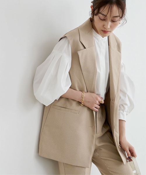 UR'S（ユアーズ）の「ﾁｪｯｸ柄ﾃｰﾗｰﾄﾞｼﾞﾚ（その他アウター・レディース・ブラック/ベージュ/アイボリー・M）」の3枚目の写真