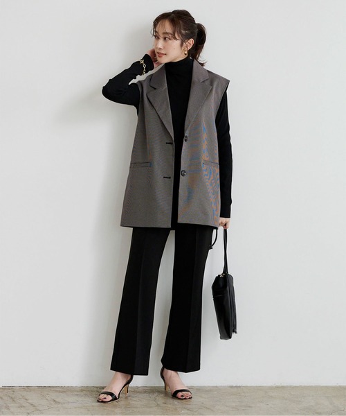 UR'S（ユアーズ）の「ﾁｪｯｸ柄ﾃｰﾗｰﾄﾞｼﾞﾚ（その他アウター・レディース・ブラック/ベージュ/アイボリー・M）」の4枚目の写真