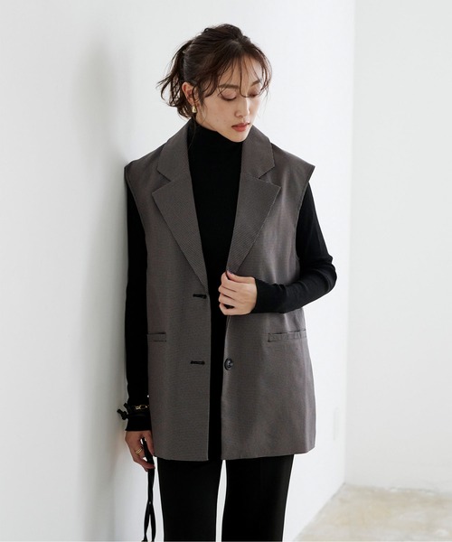 UR'S（ユアーズ）の「ﾁｪｯｸ柄ﾃｰﾗｰﾄﾞｼﾞﾚ（その他アウター・レディース・ブラック/ベージュ/アイボリー・M）」の8枚目の写真