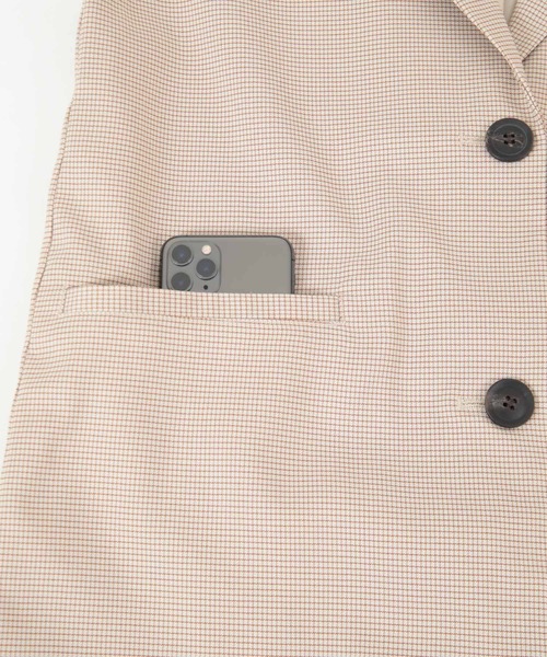 UR'S（ユアーズ）の「ﾁｪｯｸ柄ﾃｰﾗｰﾄﾞｼﾞﾚ（その他アウター・レディース・ブラック/ベージュ/アイボリー・M）」の7枚目の写真