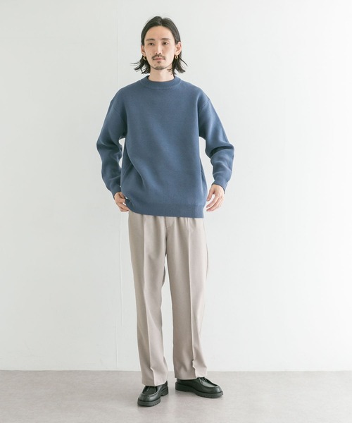 URBAN RESEARCH（アーバンリサーチ）の「シーズンレスクルーネックニット（ニット/セーター・メンズ・ミント/ブラウン系その他/オフホワイト/ブルー系その他・MEDIUM/LARGE）」の5枚目の写真