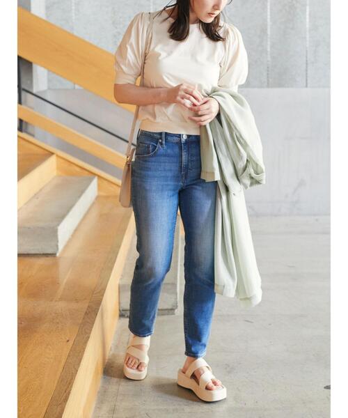 Areeam(アリーム)の「ベーシックパフスリーブトップス(Tシャツ/カットソー・レディース・チャコールグレー/オフホワイト・FREE)」の16枚目の写真