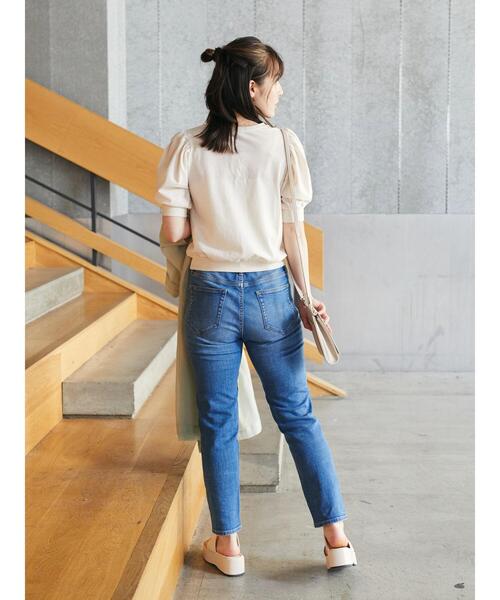 Areeam(アリーム)の「ベーシックパフスリーブトップス(Tシャツ/カットソー・レディース・チャコールグレー/オフホワイト・FREE)」の17枚目の写真