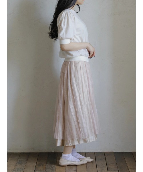 Areeam(アリーム)の「ベーシックパフスリーブトップス(Tシャツ/カットソー・レディース・チャコールグレー/オフホワイト・FREE)」の10枚目の写真