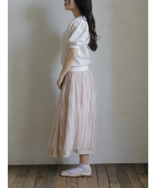 Areeam(アリーム)の「ベーシックパフスリーブトップス(Tシャツ/カットソー・レディース・チャコールグレー/オフホワイト・FREE)」の14枚目の写真