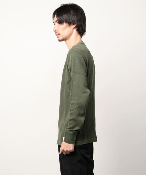 Alpha Industries（アルファインダストリーズ）の「サーマル ヘンリーネックTシャツ 長袖（Tシャツ/カットソー・メンズ・アイボリー/ブラック/ヘザーグレー/アーミー・X-LARGE/MEDIUM/LARGE）」の6枚目の写真