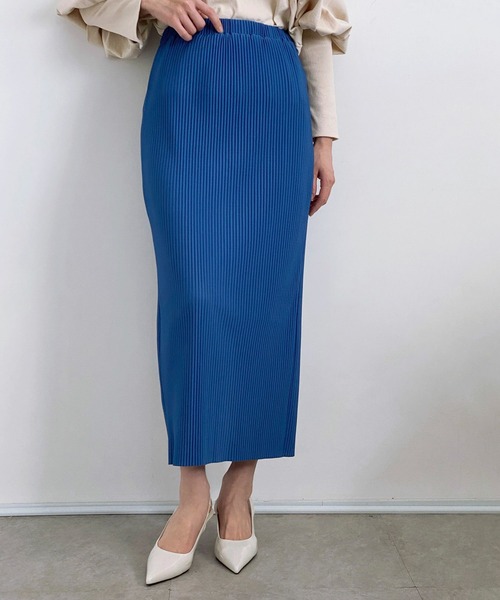 ottilie（オティーリエ）の「リブタイトスカート（スカート・レディース・オレンジ/グレイッシュベージュ/ブラック/チャコールグレー/グリーン/ライトベージュ/ブルー・FREE）」の7枚目の写真