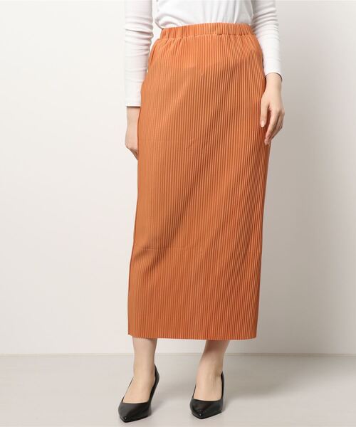 ottilie（オティーリエ）の「リブタイトスカート（スカート・レディース・オレンジ/グレイッシュベージュ/ブラック/チャコールグレー/グリーン/ライトベージュ/ブルー・FREE）」の11枚目の写真