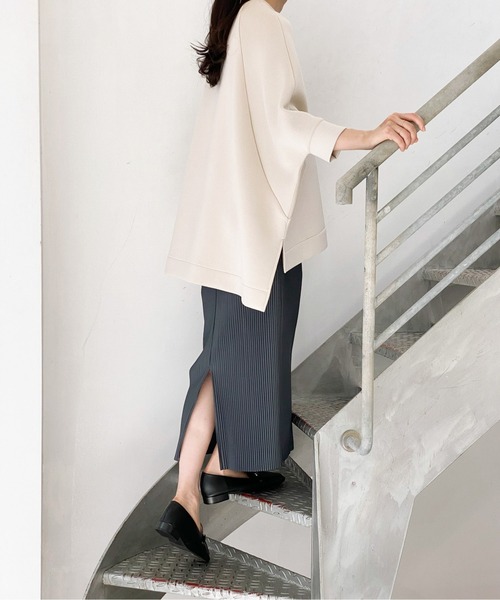 ottilie（オティーリエ）の「リブタイトスカート（スカート・レディース・オレンジ/グレイッシュベージュ/ブラック/チャコールグレー/グリーン/ライトベージュ/ブルー・FREE）」の20枚目の写真