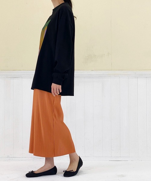 ottilie（オティーリエ）の「リブタイトスカート（スカート・レディース・オレンジ/グレイッシュベージュ/ブラック/チャコールグレー/グリーン/ライトベージュ/ブルー・FREE）」の16枚目の写真