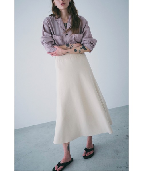 UNFIL(アンフィル)の「unfil アンフィル / high twist suvin cotton smooth-knit skirt ハイツイスト スビンコットン スムースニットスカート / WWSP-UW110(スカート・レディース・ダークブラウン/ライトベージュ・1)」の3枚目の写真
