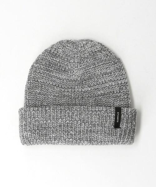 STAMPD(スタンプド)の「<STAMPD> LOGO BEANIE/ニットキャップ(ニットキャップ/ビーニー・メンズ・ブラック/グレー・FREE)」の2枚目の写真