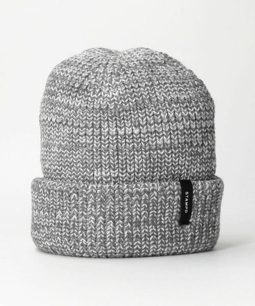 STAMPD(スタンプド)の「<STAMPD> LOGO BEANIE/ニットキャップ(ニットキャップ/ビーニー・メンズ・ブラック/グレー・FREE)」の6枚目の写真